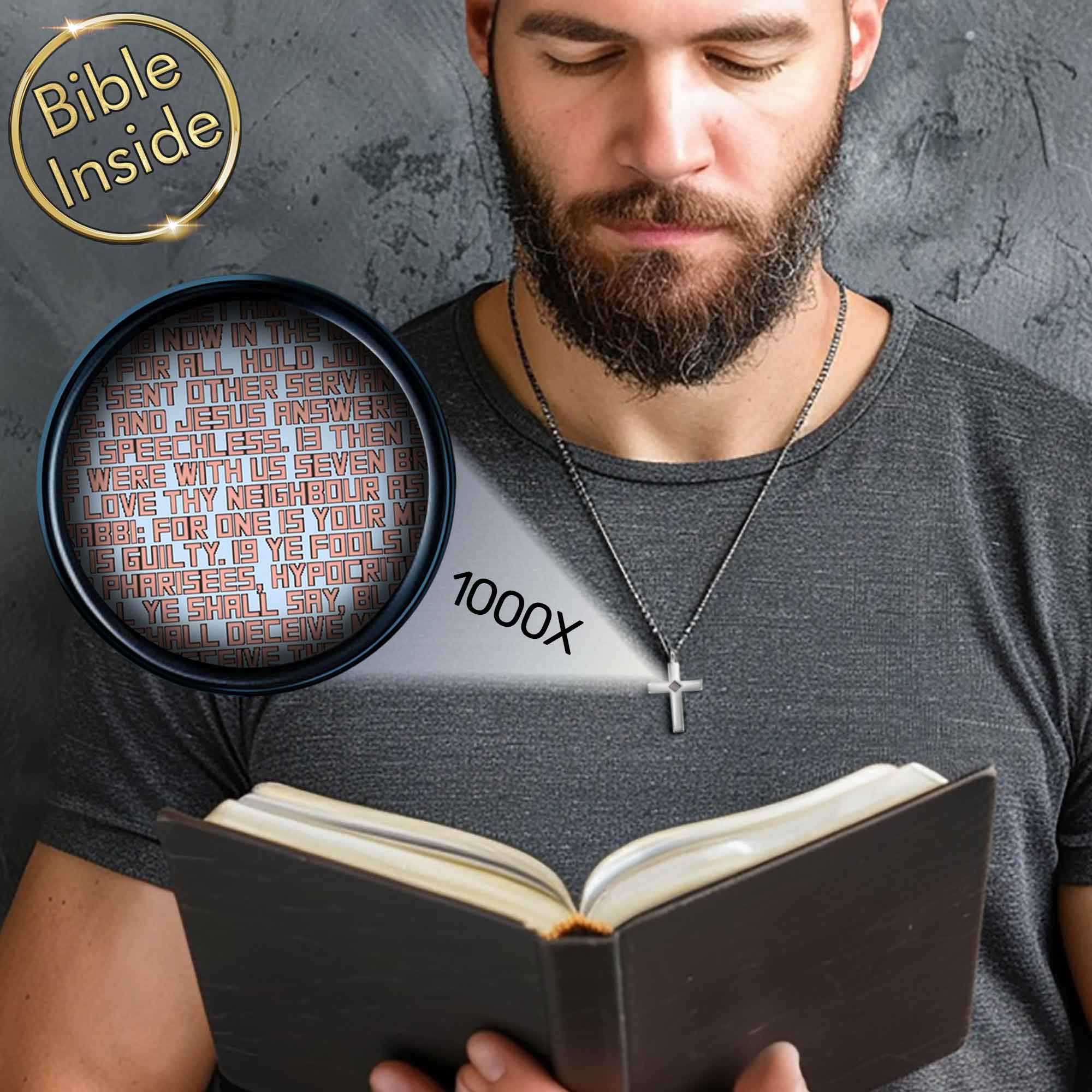 Bible Verse Necklace with Complete New Testament Inside by My Nano Jewelry