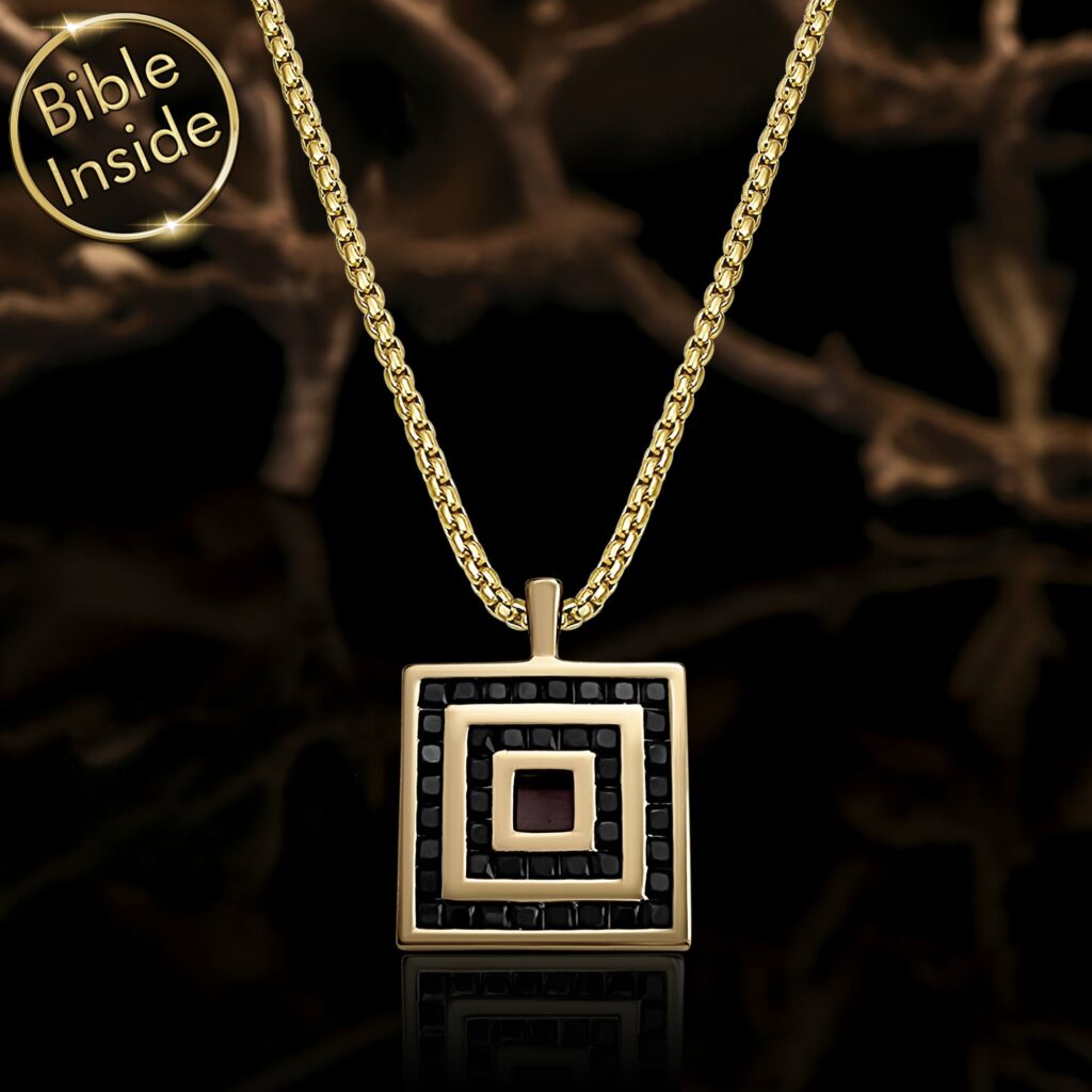 Men's Bible Verse Necklace Featuring Engraved Scripture Content by My Nano Jewelry